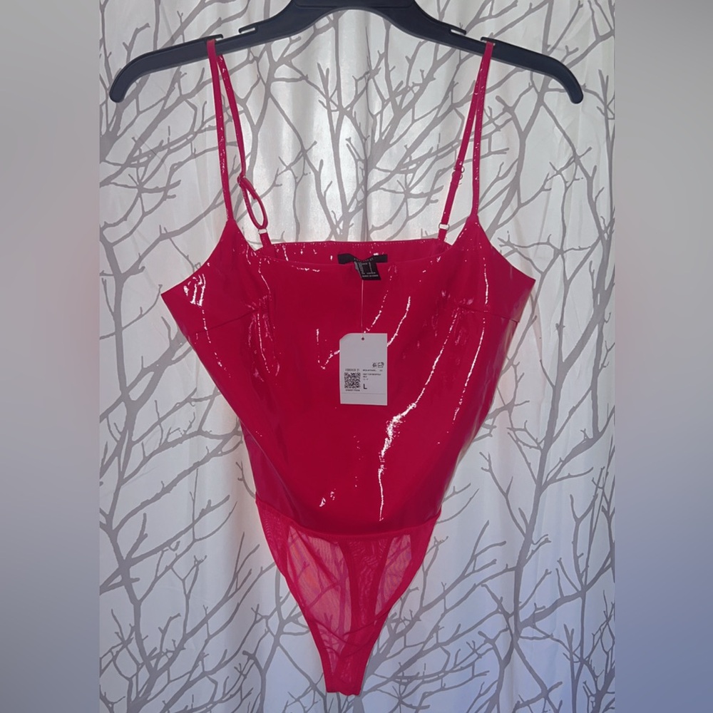 Forever 21 Shiny Red Bodysuit